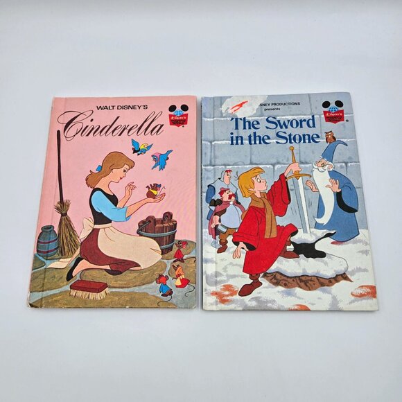 Disney Books Cinderella The Sword In The Stone Bambi Winnie The Pooh 1974 1975 - Picture 3 of 16